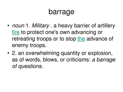 baragis meaning|barrage noun .
